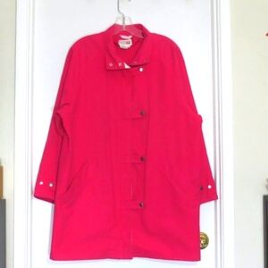White Stag Coat Fuchsia 100% Cotton Denim Zip Up Very Oversized Casual Size XS